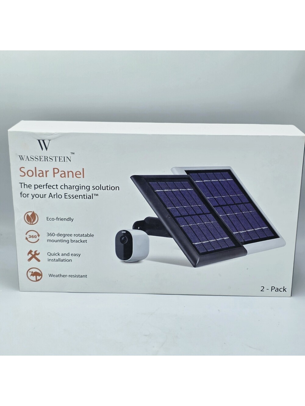 Wasserstein solar panel for Arlo Essential security camera - Pack of 3